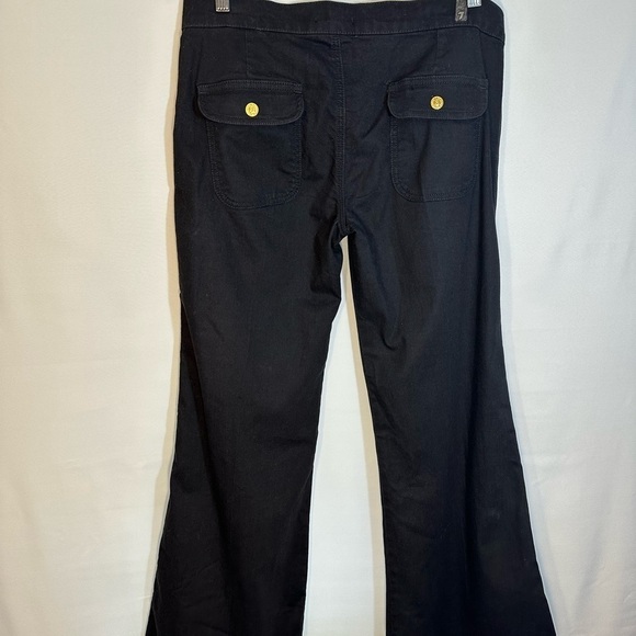 Seven 7 For All Mankind Black Denim Jean Wide Leg Bootcut Flared Zipper Size 30 - Picture 5 of 9